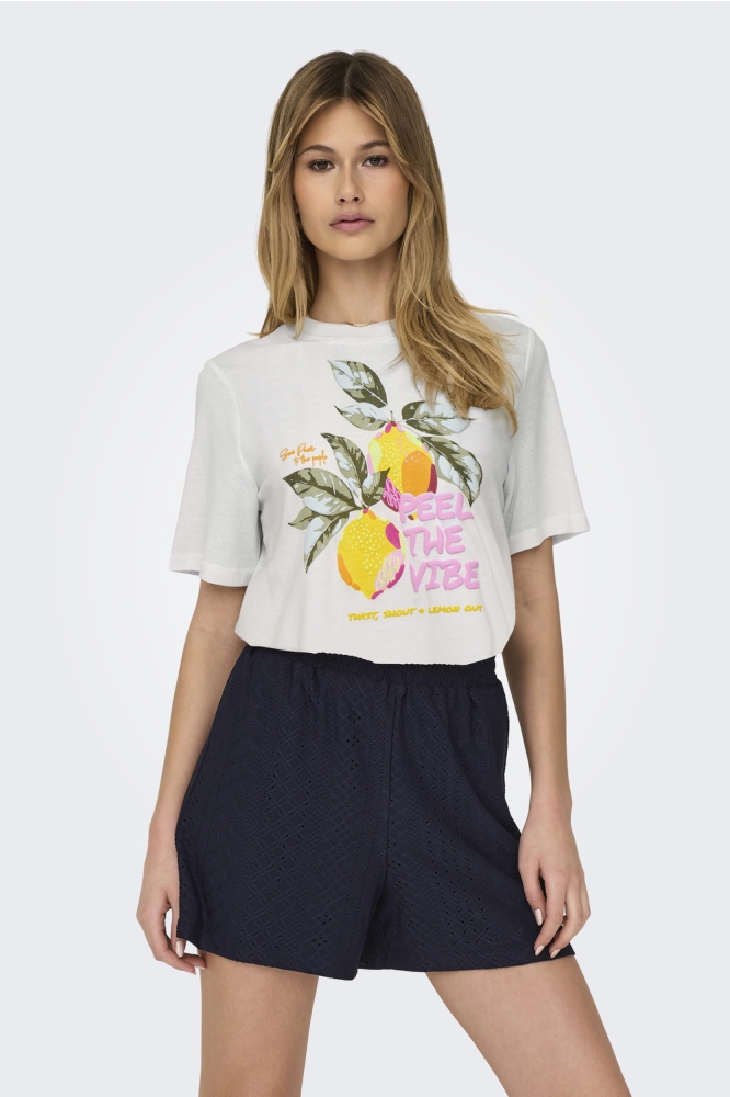 ONLBLINIS LIFE S/S FRUIT TOP BOX JR 15320615 CLOUD DANCER/PEEL